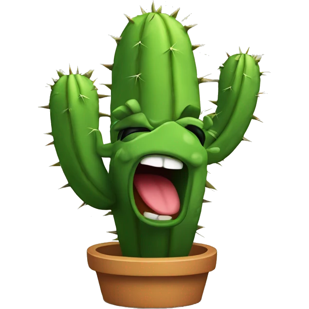 Afraid laughing cactus  emoji
