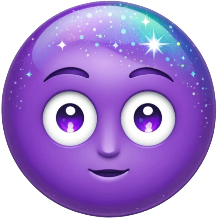 glitter purple and cian bolinha emoji