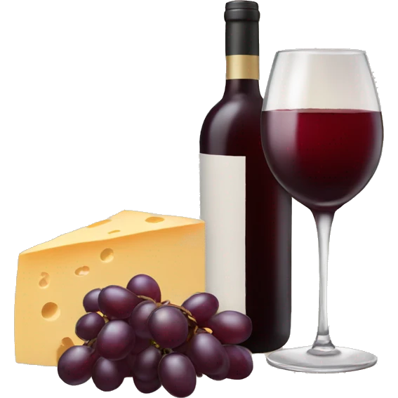 Red wine and cheese emoji