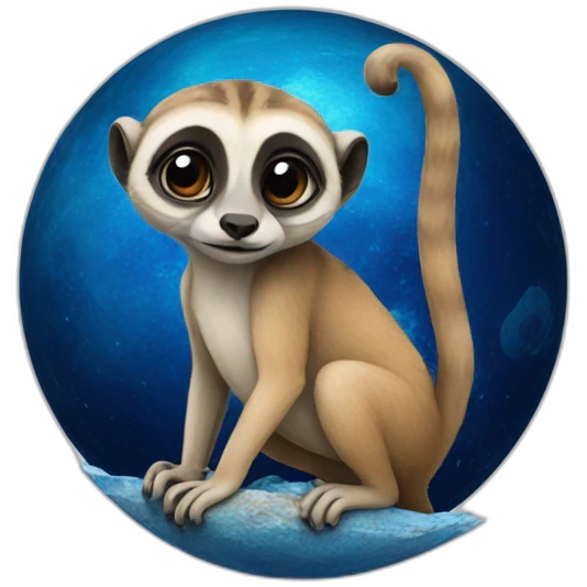 suricate with a blue planet emoji