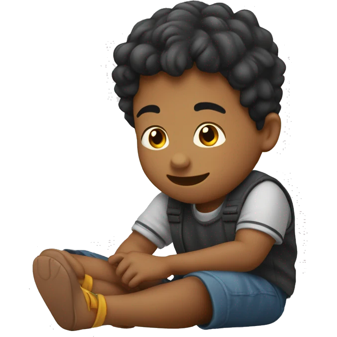 niño pequeño jugando emoji