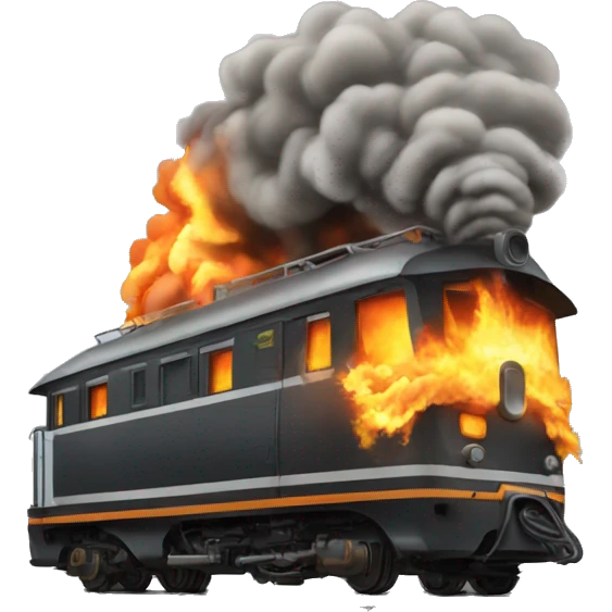 electric train on fire emoji
