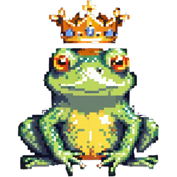 crowned frog sitting pose emoji