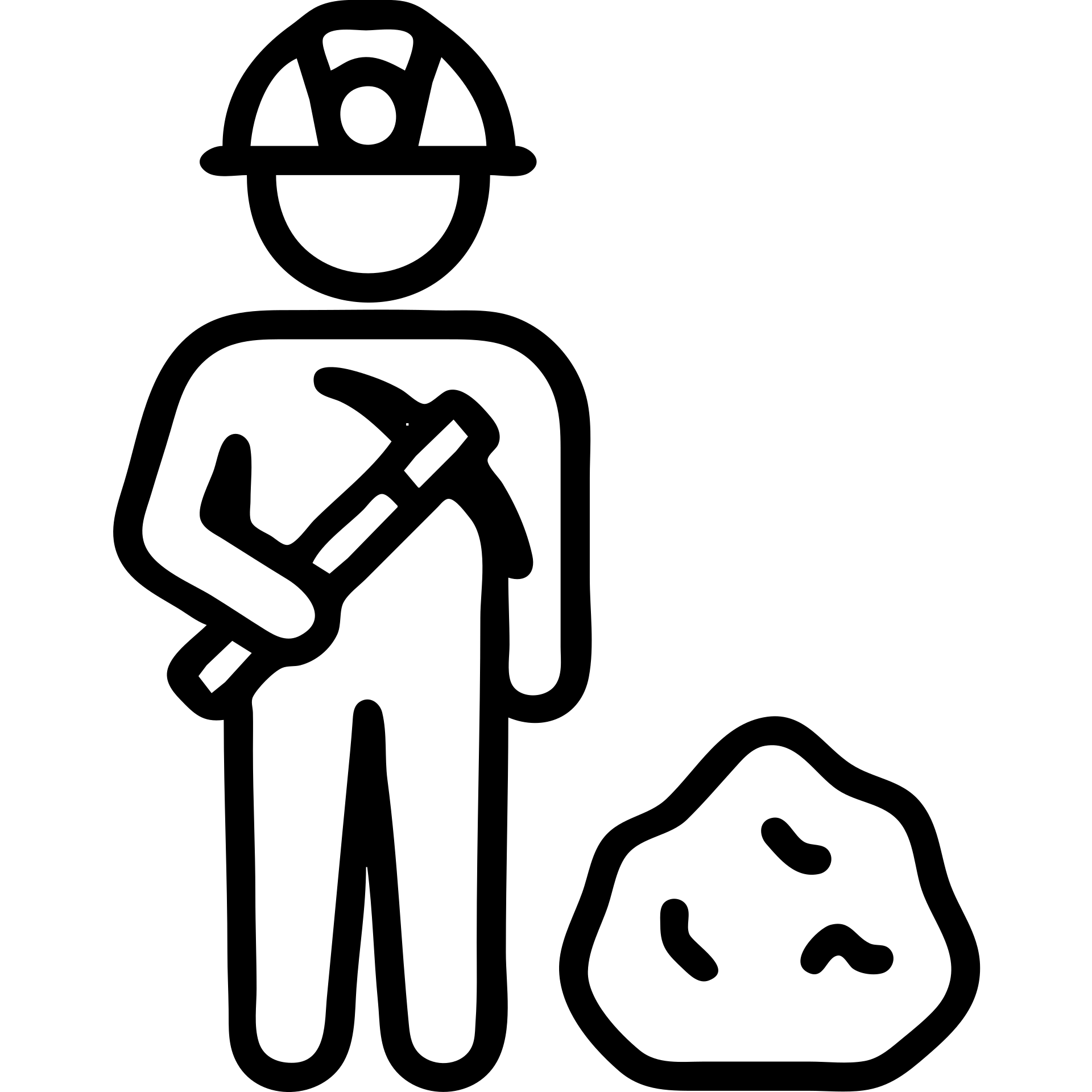 outline icon of a gold miner standing next to a gold nugget emoji