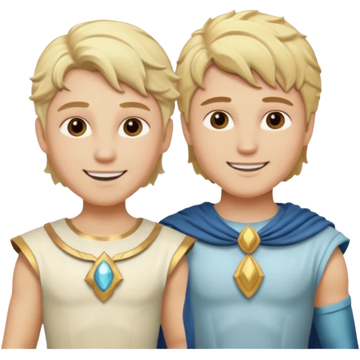 Castor and Pollux, The Twin Gods from Gods and Goddesses with blonde hair, cream outfit emoji