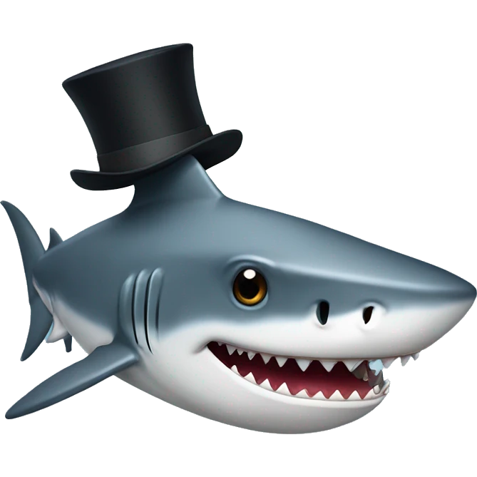 Shark with a tophat emoji
