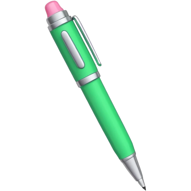 chunky pink and green pen emoji