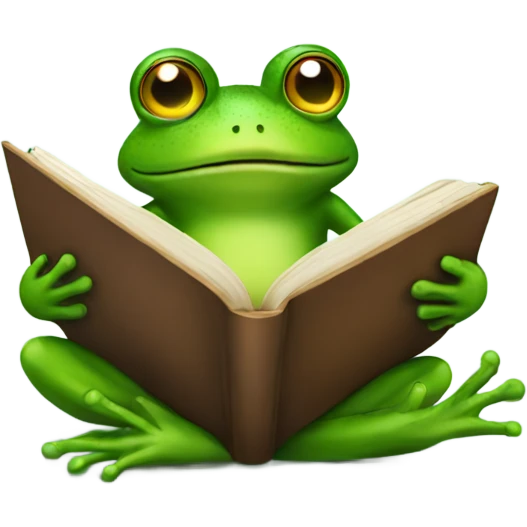Frog reading a book emoji
