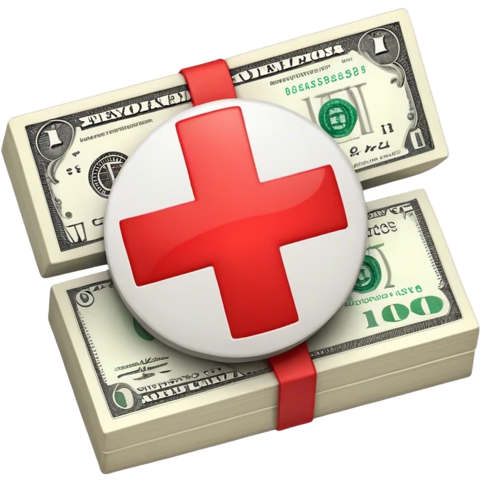 money with a Red Cross on it  emoji