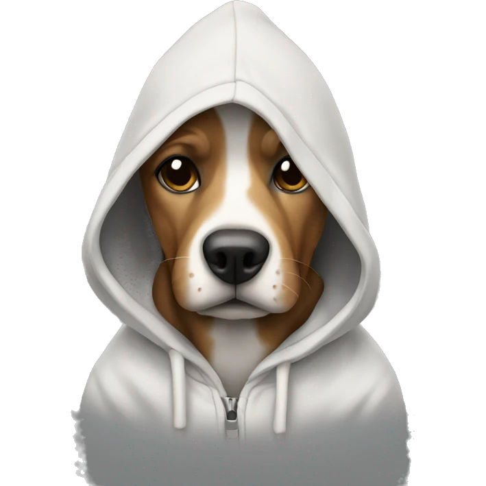 Dog wearing hoodie emoji