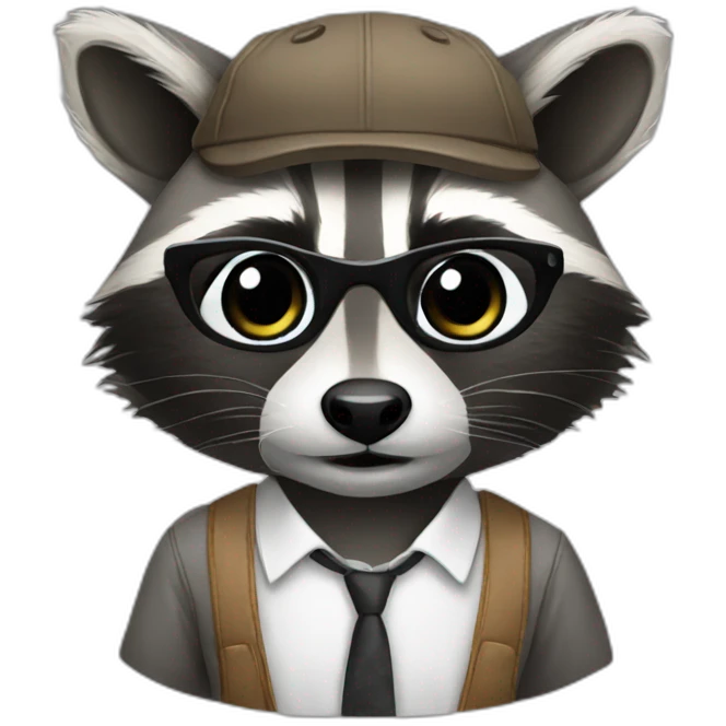 professional raccoon with shirt emoji