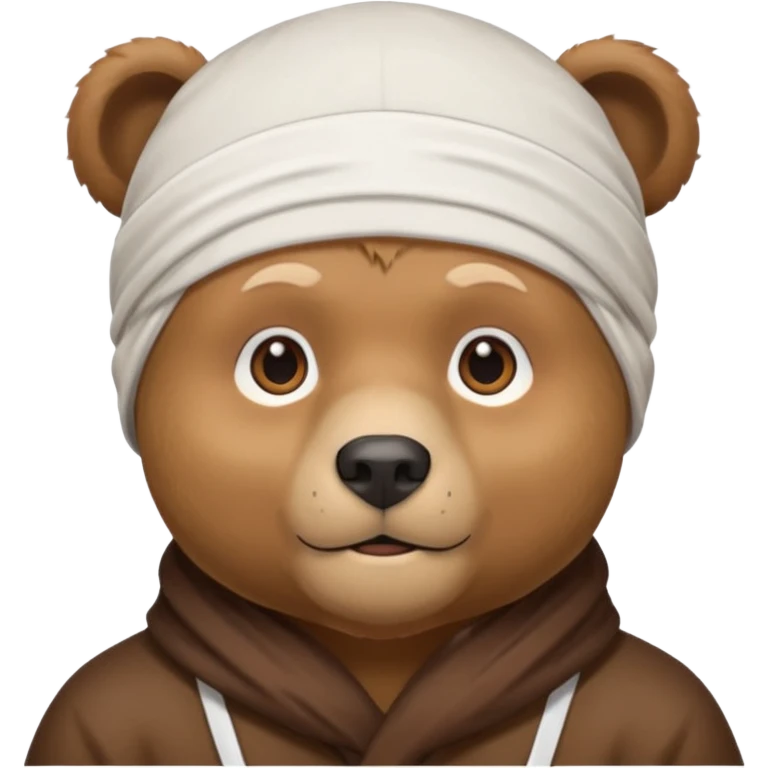 Сделай лицо медведя в белой дюраге emoji