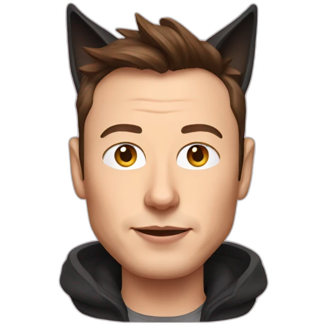Elon musk with cat ears emoji