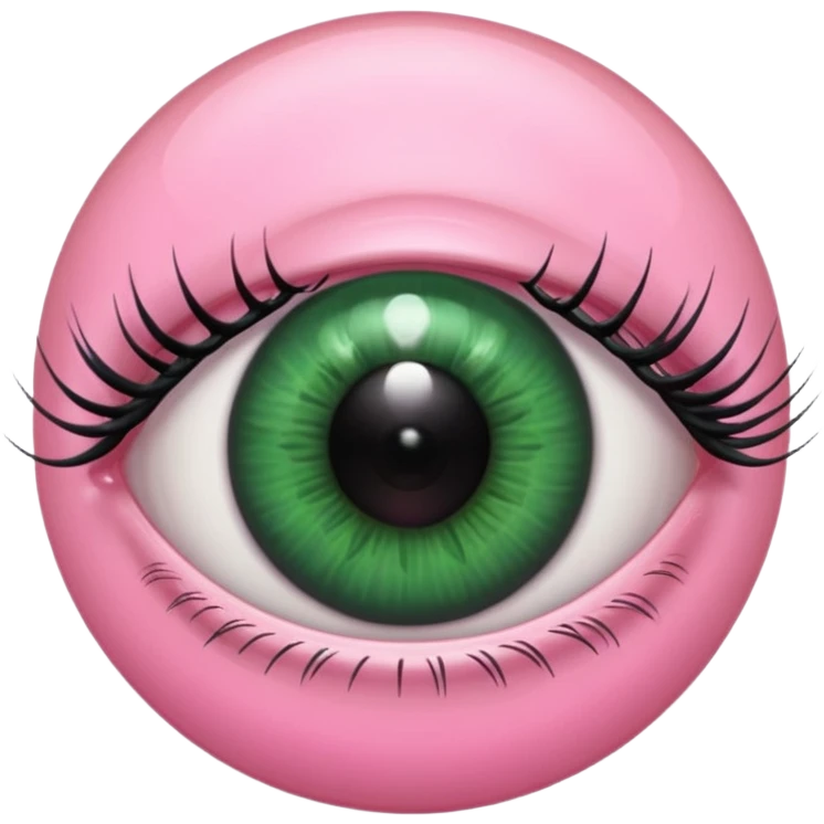 pink green eyeball lashes only emoji