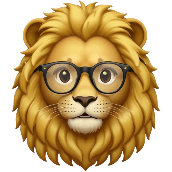 lion black glasses emoji emoji