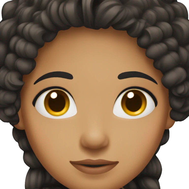 beautiful hispanic girl, long hair, black hair, brown eyes emoji