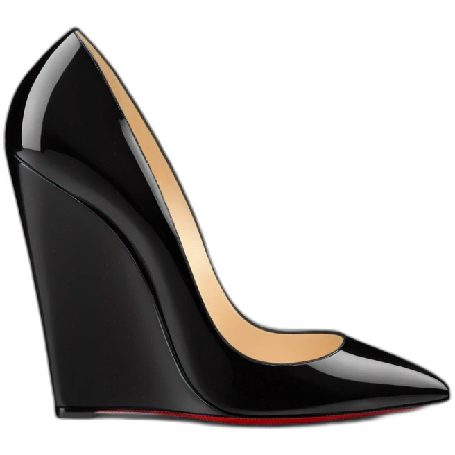 WEDGE heel LOUBOUTIN black PATENT emoji