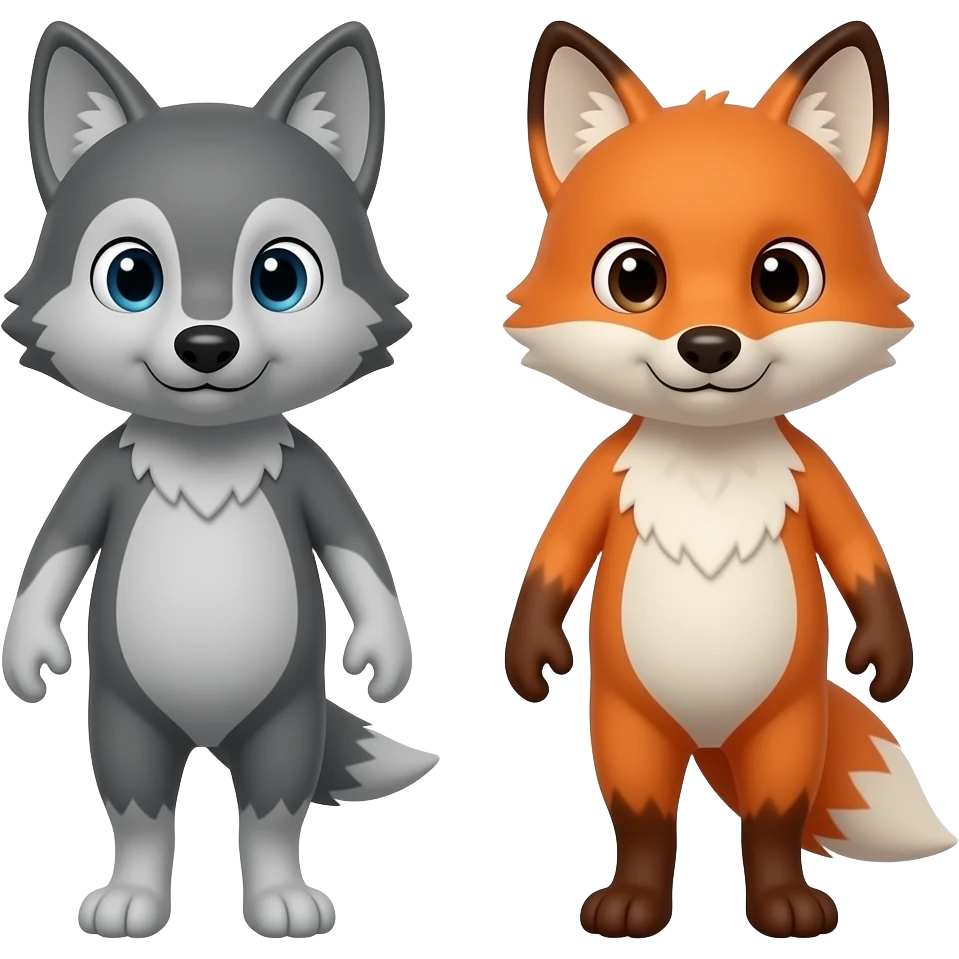 🐺 + 🦊 emoji