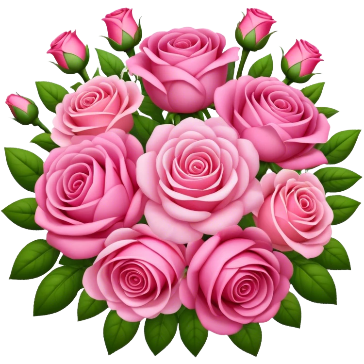 Huge pink flower bouquet with different flowers and pink tones and roses emoji