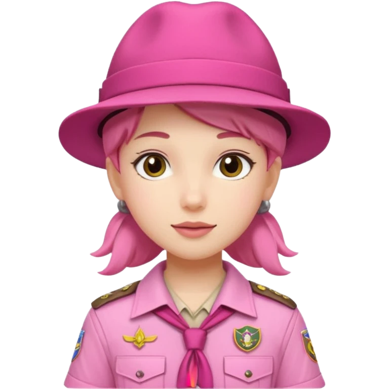 scout bpy with very pink scout uniform including hat emoji