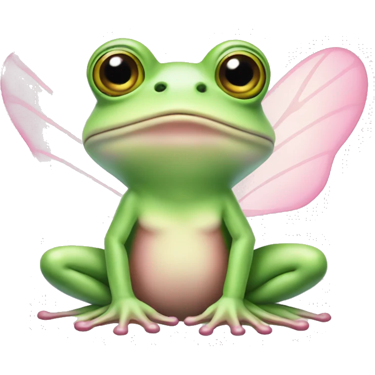 Light green Fairy frog with light pink wings emoji