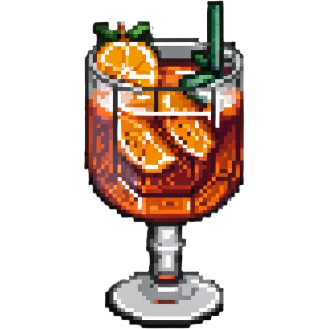 negroni cocktail glass with orange garnish emoji