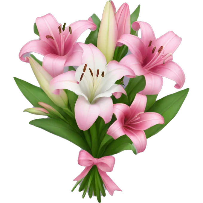 Pretty flower bouquet with pink lillies  emoji