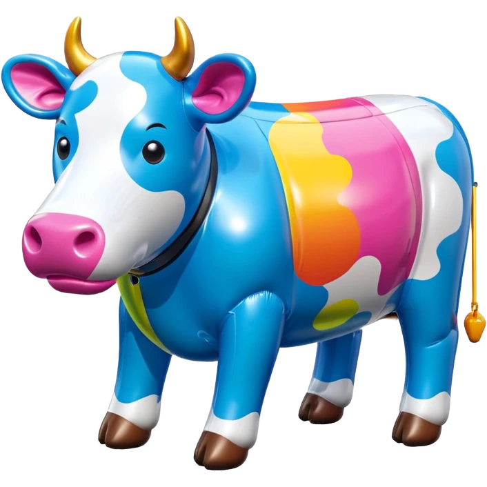   jeff koons style inflatable SPAM cow sculpture  emoji