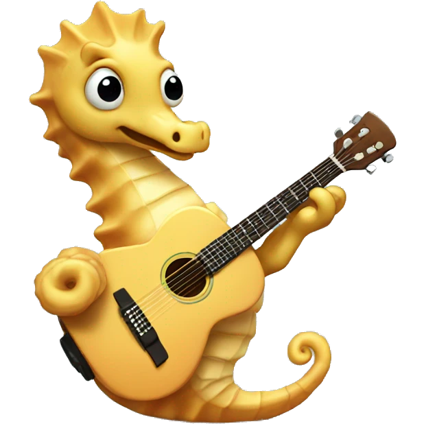 seahorse playing guitar emoji