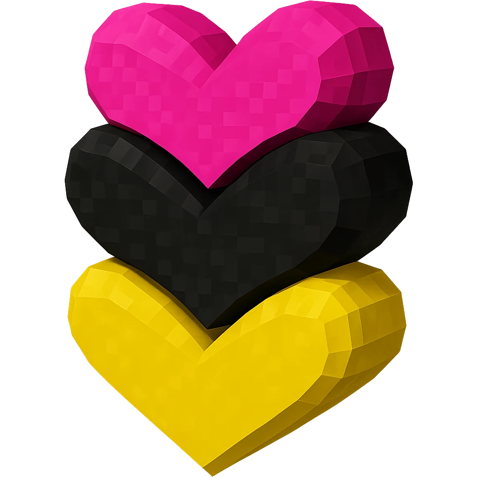 Make the hearts 3D, bold and vibrant, keeping the German flag arrangement, no background. emoji