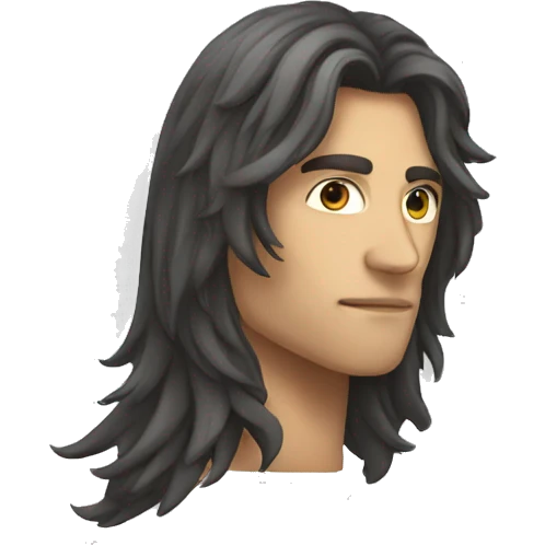 mysterious long hair solo male emoji