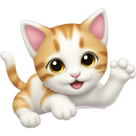 kitten sliding on the rainbow  emoji