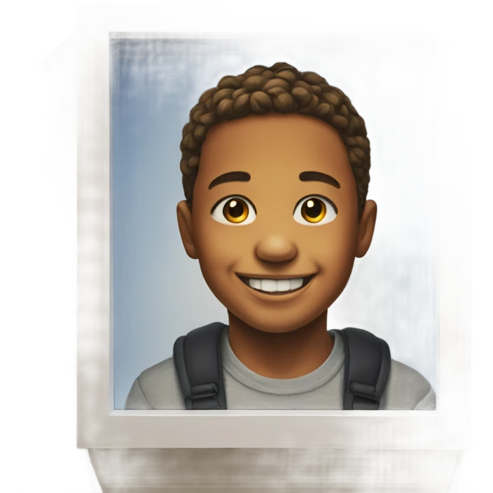 smiling boy portrait on display emoji