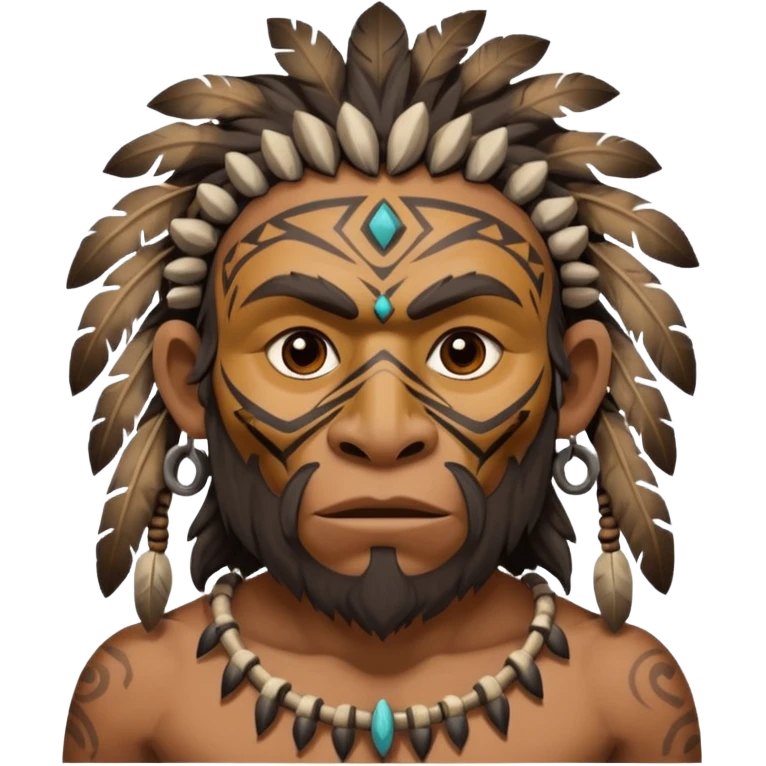 cave man with ritual mask emoji