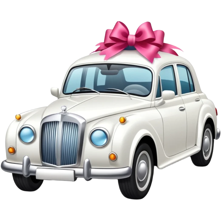 Luxury car with wedding decorations, on the side emoji