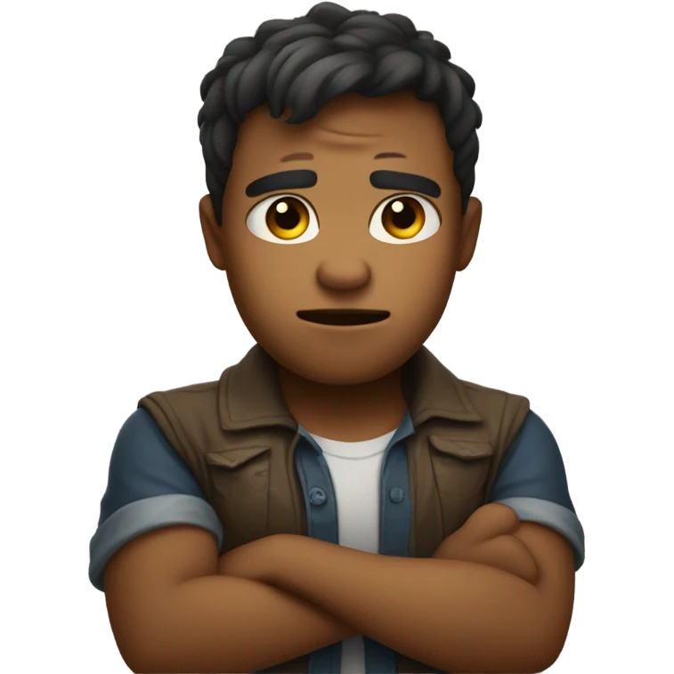 arms crossed being mad boy emoji