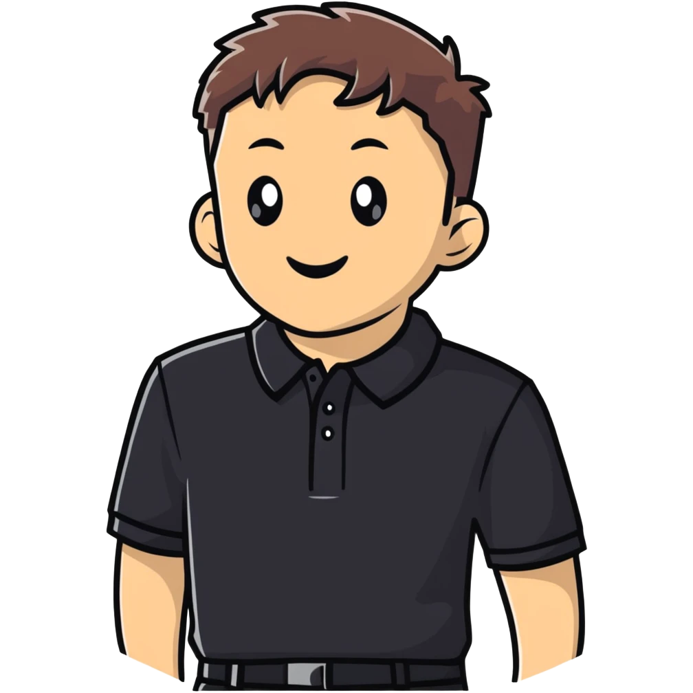 Black polo shirt with collar emoji