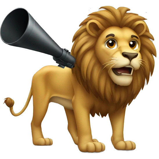 spying lion emoji