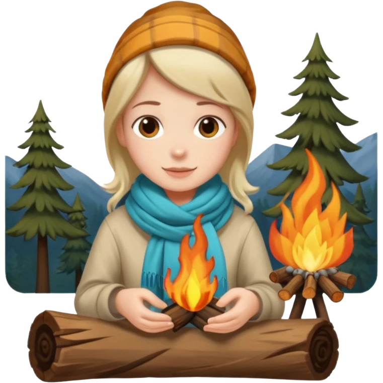 campire with scarf 
 emoji
