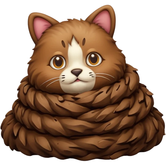 Bottomless bear poop shaped into a cat emoji