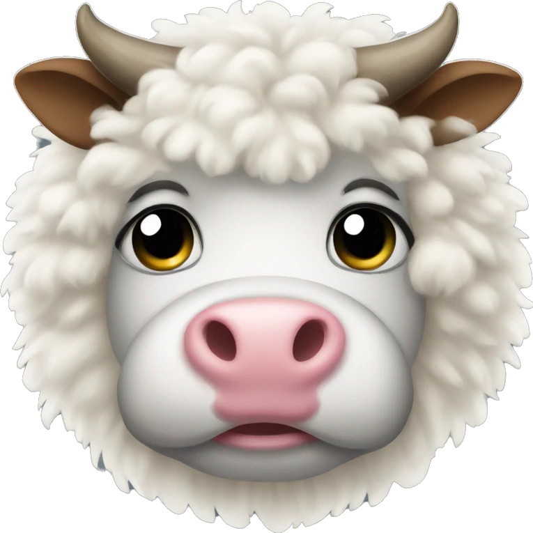 a fluffy cow emoji