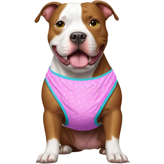 Pitbull with a nappy on emoji