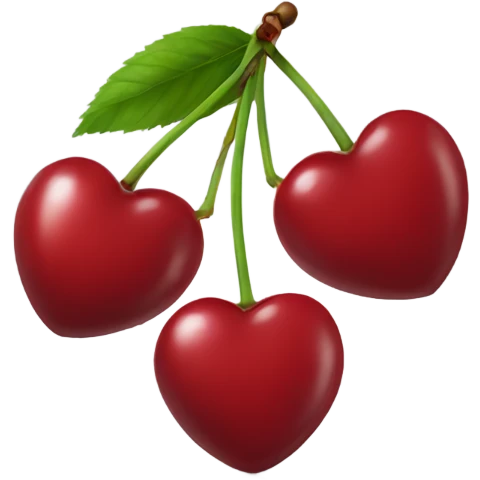 Cherries shaped like a heart emoji