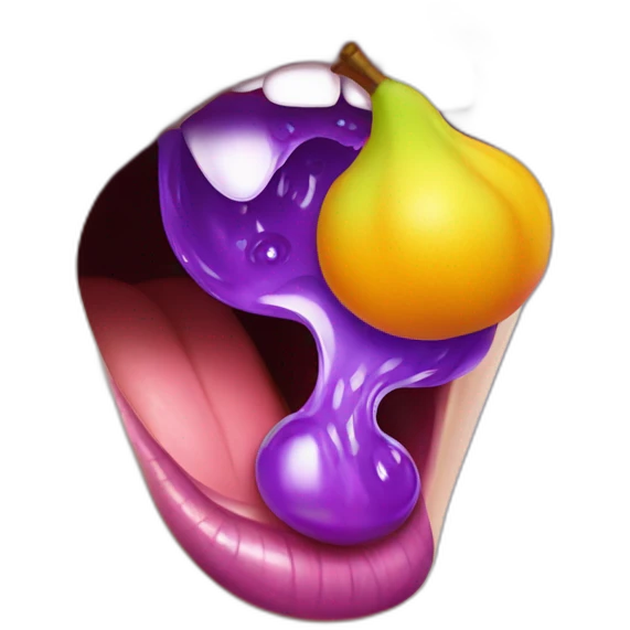purple fruit tongue out sweating gym woman emoji