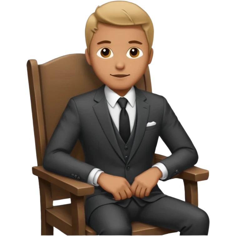 man on chair photosession emoji