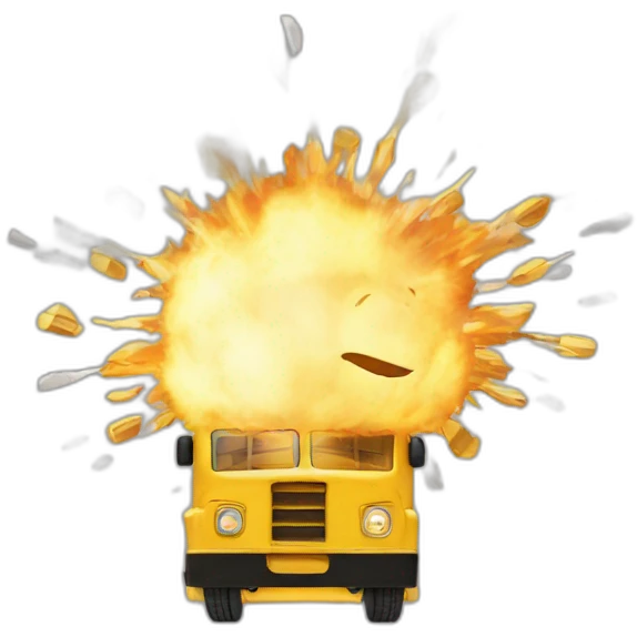 head explosion, student, bus, apple emoji
