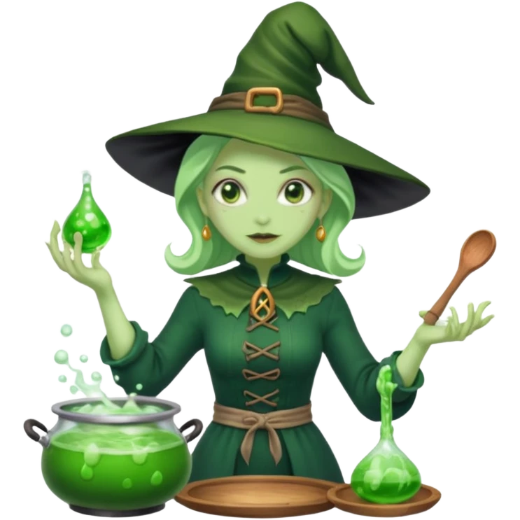 green witch cooking potion emoji