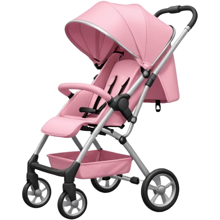 Light pink realistic stroller woth one handle emoji