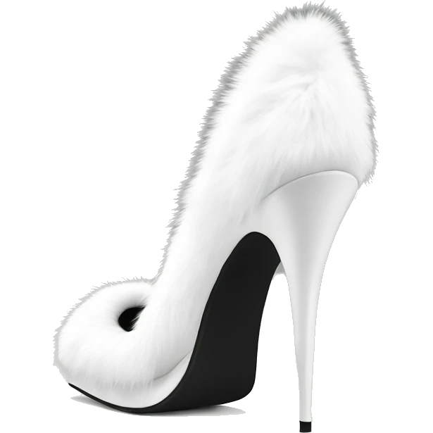 white faux top fur heels emoji