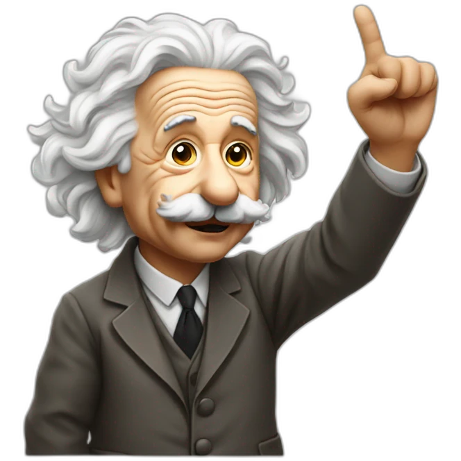 albert einstein raising his finger emoji